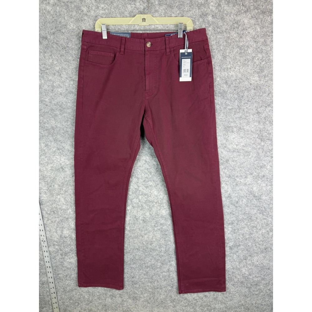 Vineyard Vines Chino Pants Men's 34/32 Maroon Golf Stretch Performance 5 Pocket